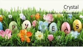  Presentation with saying - Cool new presentation theme with colorful easter eggs saying happy backdrop and a soft green colored foreground