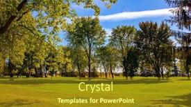  Presentation with green foliage - Slide deck having green-groomed-lawns-trees background and a gold colored foreground