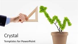  Presentation with human rights to life - Theme with green growing business - close up of human hand background and a white colored foreground