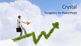  Presentation with business growing - PPT layouts consisting of green growing business - invest to increase your incomes background and a light blue colored foreground