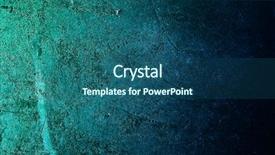  Presentation with abstract green - Presentation design with green grunge wall abstract wall background and a ocean colored foreground