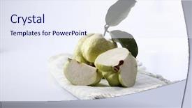  Presentation with guava - Presentation design consisting of green guava on the white background and a  colored foreground