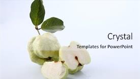  Presentation with guava - Audience pleasing presentation design consisting of green guava on the white backdrop and a  colored foreground