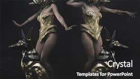  Presentation with warrior woman - Beautiful PPT layouts featuring green hair in golden goddess backdrop and a dark gray colored foreground