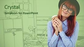  Presentation with millennial - Presentation design with green hand drawn office background and a  colored foreground