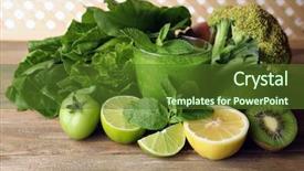  Presentation with healthy juice - Colorful slide set enhanced with green healthy juice with fruits backdrop and a tawny brown colored foreground