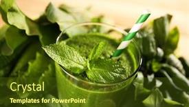  Presentation with healthy juice - Colorful slides enhanced with green-healthy-juice-with-herbs backdrop and a tawny brown colored foreground