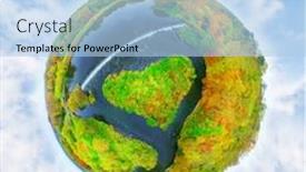  Presentation with nature river - Audience pleasing presentation theme consisting of heart shaped island on river backdrop and a light blue colored foreground