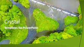  Presentation with nature river - Colorful presentation enhanced with green-heart-shaped-island backdrop and a tawny brown colored foreground