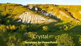  Presentation with surface area - Slides with green-hills-and-a-landslide background and a tawny brown colored foreground