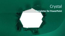  Presentation with torn paper - Theme having green-hole-in-the-paper background and a ocean colored foreground