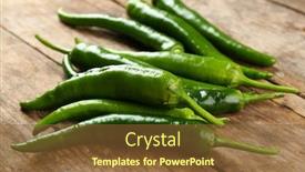  Presentation with peppers - Slide deck having green-hot-peppers-on-wooden background and a tawny brown colored foreground