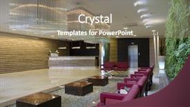  Presentation with green hotel - Colorful slides enhanced with green hotel - modern waiting room with floral backdrop and a gray colored foreground