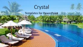  Presentation with green coconut - Presentation having green hotel - tropical swimming pool with coconut background and a light blue colored foreground