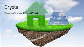  Presentation with green house - Audience pleasing PPT theme consisting of green house and solar backdrop and a light blue colored foreground