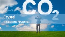  Presentation with emissions - Theme having smoke co2 green house effect - ecological concept of greenhouse gas background and a teal colored foreground