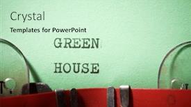  Presentation with green house - Presentation having green-house-text-written background and a soft green colored foreground