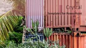  Presentation with green travel - Theme having green-iguanas-hiding-under background and a coral colored foreground