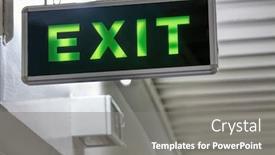  Presentation with fire alarm - Amazing presentation design having green-illuminated-exit-sign backdrop and a gray colored foreground