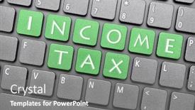  Presentation with income tax - Amazing slide set having green income tax key backdrop and a gray colored foreground