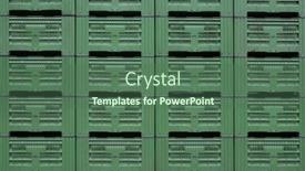  Presentation with industrial plastic - PPT theme featuring green-industrial-plastic-crates-bins background and a ocean colored foreground