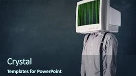  Presentation with business and human rights - Slide deck enhanced with green information technology - cyber business human background and a wine colored foreground