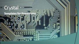  Presentation with computer motherboard - Amazing slide deck having green information technology - integrated motherboard computer and electronics backdrop and a gray colored foreground