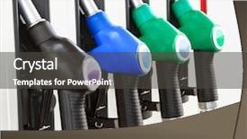  Presentation with gas pump - Colorful slide deck enhanced with green infrastructure - closeup shot of gas pump backdrop and a dark gray colored foreground