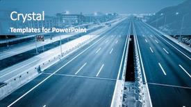  Presentation with freeway - Cool new slide deck with green infrastructure - landscape of clean freeway backdrop and a teal colored foreground