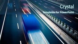  Presentation with freeway - Slide deck having green infrastructure - motion trucks on the freeway background and a ocean colored foreground