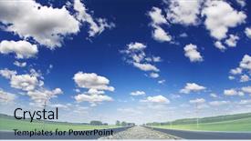  Presentation with railroad - Presentation theme enhanced with green infrastructure - summe landscape with railroad background and a light blue colored foreground