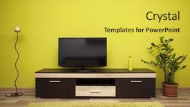  Presentation with interior design yellow and green - Theme with green interior of a living background and a yellow colored foreground