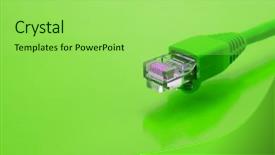  Presentation with cable - Amazing presentation theme having green internet cable close up backdrop and a yellow colored foreground