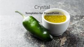  Presentation with jalapeno - Colorful presentation design enhanced with green-jalapeno-pepper-and-tabasco backdrop and a light gray colored foreground