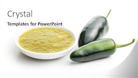 Presentation with white green - PPT theme consisting of green-jalapeno-peppers-and-tabasco background and a white colored foreground