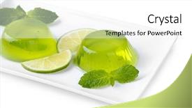  Presentation with jelly - Theme consisting of green-jelly-with-mint-leaves background and a white colored foreground