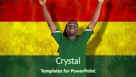  Presentation with ghana flag - Theme enhanced with green jersey against ghana flag background and a  colored foreground