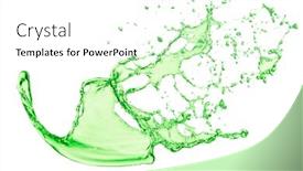  Presentation with juice - Presentation design featuring green-juice-splash-on-white background and a white colored foreground