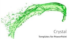  Presentation with juice - Colorful presentation design enhanced with green-juice-splash-on-white backdrop and a white colored foreground