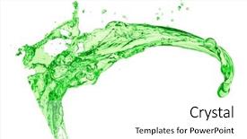  Presentation with green and white - Amazing PPT theme having green juice splash on white backdrop and a white colored foreground