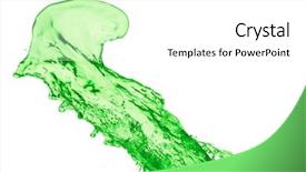  Presentation with earth science green and white - Presentation theme consisting of green juice splash on white background and a  colored foreground