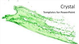  Presentation with white green - PPT layouts having green juice splash on white background and a  colored foreground