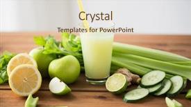  Presentation with healthy eating - Slides having green juice with fruit background and a soft green colored foreground