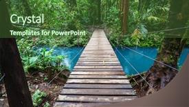  Presentation with central america - Audience pleasing theme consisting of green jungle costa rica backdrop and a tawny brown colored foreground