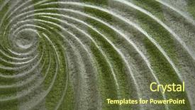  Presentation with green abstract leaves texture - Beautiful PPT theme featuring green labyrinth - abstract glass textures backdrop and a tawny brown colored foreground