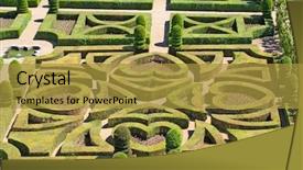  Presentation with can i design a garden - Slides with green labyrinth - garden in villandry france background and a gold colored foreground