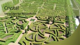  Presentation with france - Presentation with green labyrinth - garden in villandry france background and a yellow colored foreground