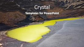  Presentation with green lake - PPT theme featuring green lake inside a volcanic crater el golfo lanzarote island spain background and a dark gray colored foreground