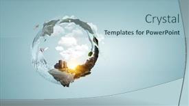  Presentation with light green - Slide deck featuring green-landscape-inside-light-bulb background and a light blue colored foreground