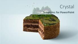  Presentation with green house - Slides consisting of green-landscape-with-a-house background and a sky blue colored foreground